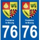 76 Harfleur blason autocollant plaque stickers ville