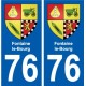 76 Harfleur coat of arms sticker plate stickers city