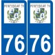 76 Harfleur logotipo de la etiqueta engomada de la placa de pegatinas de la ciudad