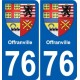 76 Harfleur wappen aufkleber typenschild aufkleber stadt