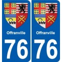 76 Harfleur blason autocollant plaque stickers ville