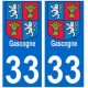 33 gascogne autocollant plaque