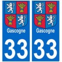 33 gascogne autocollant plaque