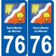 76 Harfleur coat of arms sticker plate stickers city