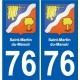 76 Harfleur blason autocollant plaque stickers ville