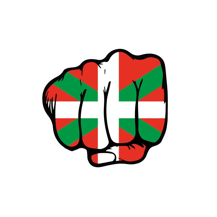 Main poing région basque autocollant sticker adhesif