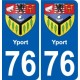 76 Harfleur coat of arms sticker plate stickers city