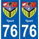 76 Harfleur blason autocollant plaque stickers ville