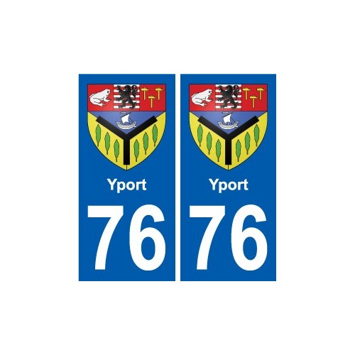 76 Harfleur coat of arms sticker plate stickers city