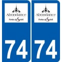 74 Faverges logotipo de la etiqueta engomada de la placa de pegatinas de la ciudad