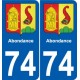 74 Faverges blason autocollant plaque stickers ville