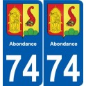 74 Faverges blason autocollant plaque stickers ville