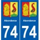74 Faverges blason autocollant plaque stickers ville