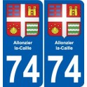 74 Faverges blason autocollant plaque stickers ville