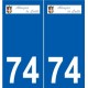 74 Faverges logotipo de la etiqueta engomada de la placa de pegatinas de la ciudad