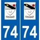 74 Faverges logotipo de la etiqueta engomada de la placa de pegatinas de la ciudad