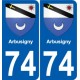 74 Faverges coat of arms sticker plate stickers city