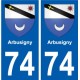74 Faverges blason autocollant plaque stickers ville