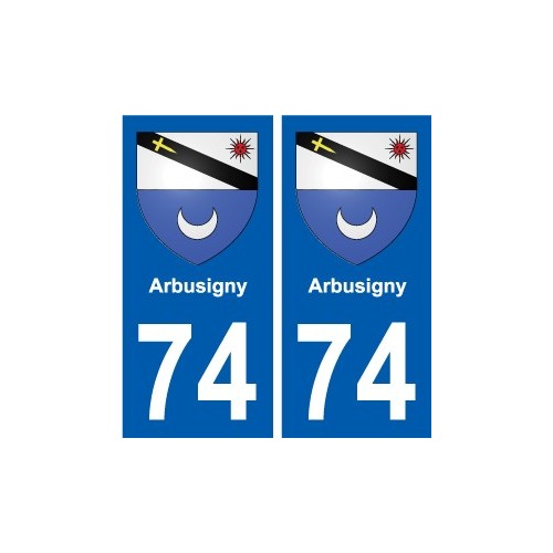 74 Faverges escudo de armas de la etiqueta engomada de la placa de pegatinas de la ciudad