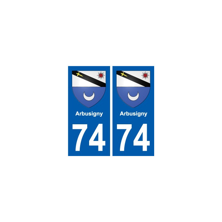 74 Faverges escudo de armas de la etiqueta engomada de la placa de pegatinas de la ciudad