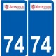 74 Faverges logo autocollant plaque stickers ville