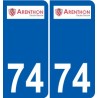 74 Faverges logo autocollant plaque stickers ville