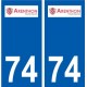 74 Faverges logo adesivo piastra adesivi città