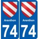 74 Faverges stemma adesivo piastra adesivi città