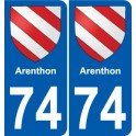 74 Faverges stemma adesivo piastra adesivi città