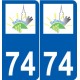 74 Faverges logotipo de la etiqueta engomada de la placa de pegatinas de la ciudad