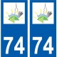 74 Faverges logotipo de la etiqueta engomada de la placa de pegatinas de la ciudad