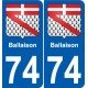 74 Faverges blason autocollant plaque stickers ville
