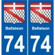 74 Faverges blason autocollant plaque stickers ville