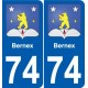 74 Faverges blason autocollant plaque stickers ville