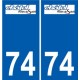 74 Faverges logotipo de la etiqueta engomada de la placa de pegatinas de la ciudad