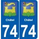 74 Faverges blason autocollant plaque stickers ville