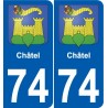 74 Faverges coat of arms sticker plate stickers city