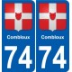 74 Faverges blason autocollant plaque stickers ville