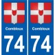 74 Faverges coat of arms sticker plate stickers city