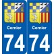 74 Faverges stemma adesivo piastra adesivi città