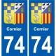 74 Faverges stemma adesivo piastra adesivi città