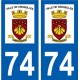 74 Faverges logo autocollant plaque stickers ville