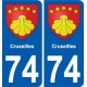 74 Faverges wappen aufkleber typenschild aufkleber stadt