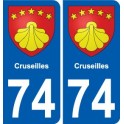 74 Faverges blason autocollant plaque stickers ville