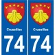 74 Faverges blason autocollant plaque stickers ville