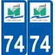74 Faverges logotipo de la etiqueta engomada de la placa de pegatinas de la ciudad