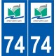 74 Faverges logotipo de la etiqueta engomada de la placa de pegatinas de la ciudad