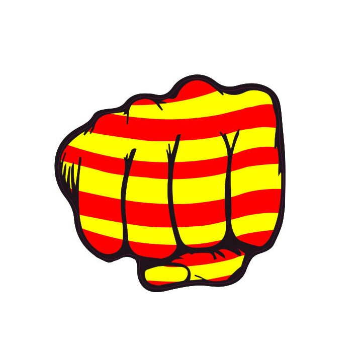 Main poing région Catalan Catalunya autocollant sticker adhesif