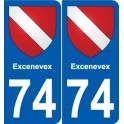 74 Faverges stemma adesivo piastra adesivi città