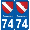 74 Faverges blason autocollant plaque stickers ville